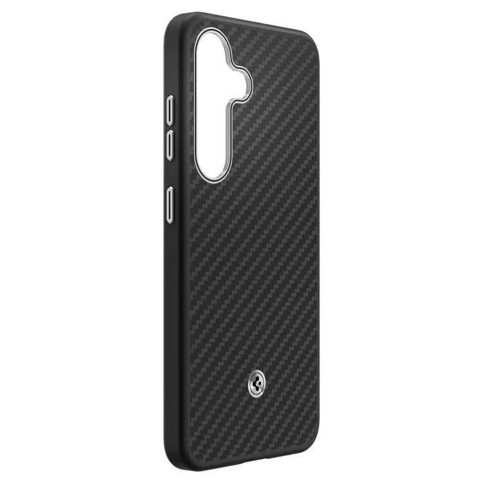 Spigen Enzo Aramid GP-FPS931PGABW Silicone Case with Built-in MagFit Ring for Samsung Galaxy S25 - Black - Cell phone