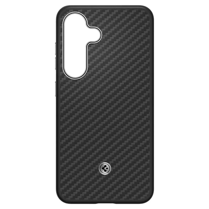 Spigen Enzo Aramid GP-FPS936PGABW Silicone Case with Built-in MagFit Ring for Samsung Galaxy S25+ - Black - Cell phone