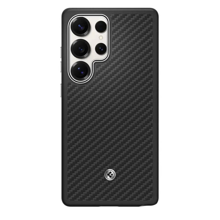 Spigen Enzo Aramid GP-FPS938PGABW Silicone Case with Built-in MagFit Ring for Samsung Galaxy S25 Ultra - Black - Cell