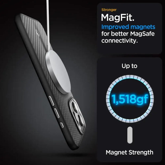 Spigen Enzo Aramid Mag Case with MagSafe for iPhone 15 Pro Max - Matte Black - Cell phone cases and covers<<<HurtelXML