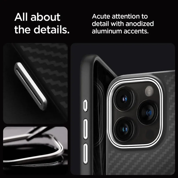 Spigen Enzo Aramid Mag Case with MagSafe for iPhone 15 Pro Max - Matte Black - Cell phone cases and covers<<<HurtelXML