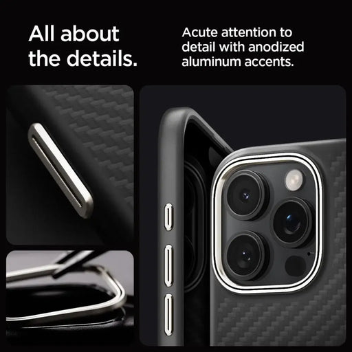 Spigen Enzo Aramid Mag Case with MagSafe for iPhone 16 Pro Max - Matte Black - Cell phone cases and covers<<<HurtelXML