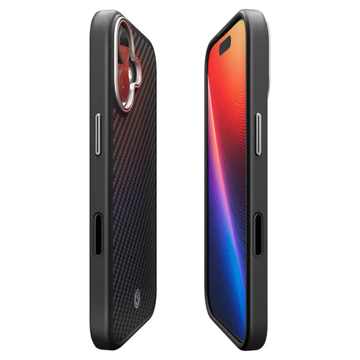 Spigen Enzo Aramid ’T’ MagSafe case for iPhone 17 - black and silver - Cell phone cases and covers<<<HurtelXML