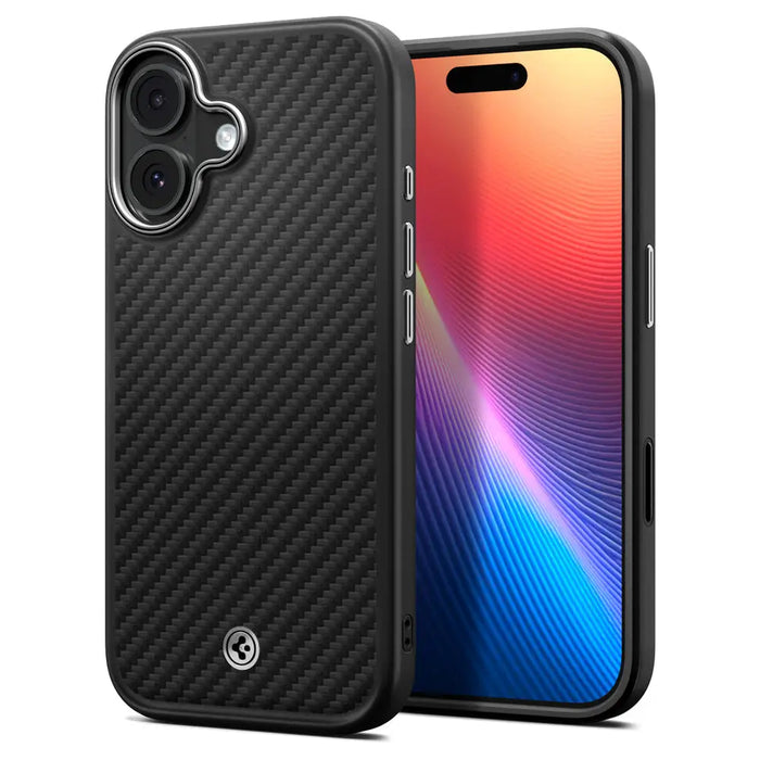 Spigen Enzo Aramid ’T’ MagSafe case for iPhone 17 - black and silver - Cell phone cases and covers<<<HurtelXML