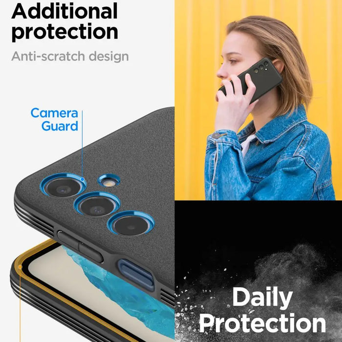 Spigen Essential SandBlast Case for Samsung Galaxy M35 5G - Black - Cell phone cases and covers<<<HurtelXML