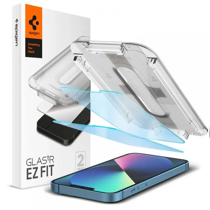 Spigen Glas.tR EZ Fit AntiBlue Tempered Glass for iPhone 13 / 13 Pro / 14 / 16e - 2 pcs. - Cell phone tempered