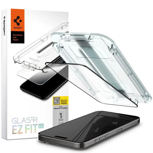 Spigen Glas.tR EZ Fit FC Tempered Glass for iPhone 15 Pro - Black - Cell phone tempered glass<<<HurtelXML