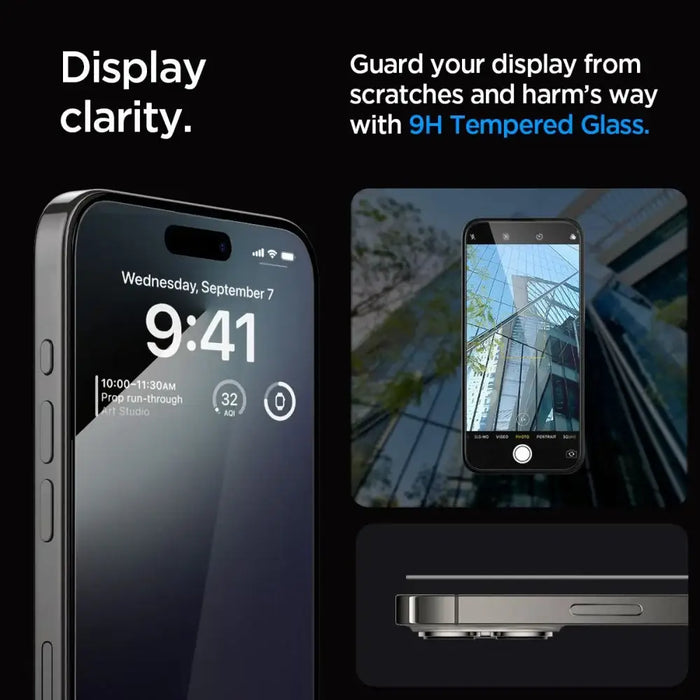 Spigen Glas.tR EZ Fit FC Tempered Glass for iPhone 15 Pro Max - Black 2 pcs. - Cell phone tempered glass<<<HurtelXML