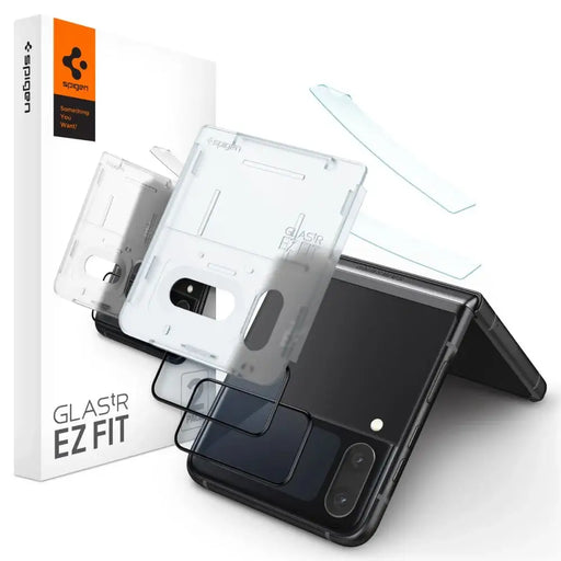Spigen Glas.tR EZ Fit FC Tempered Glass with Hinge Film for Samsung Galaxy Z Flip 4 - Black 2 pcs. - Cell phone