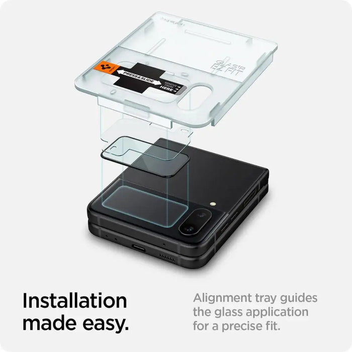 Spigen Glas.tR EZ Fit FC Tempered Glass with Hinge Film for Samsung Galaxy Z Flip 4 - Black 2 pcs. - Cell phone