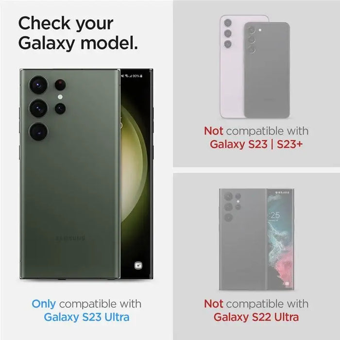 Spigen Glas.tR EZ Fit Optik Camera Protector for Samsung Galaxy S23 Ultra - Black 2 pcs. - Cell phone tempered