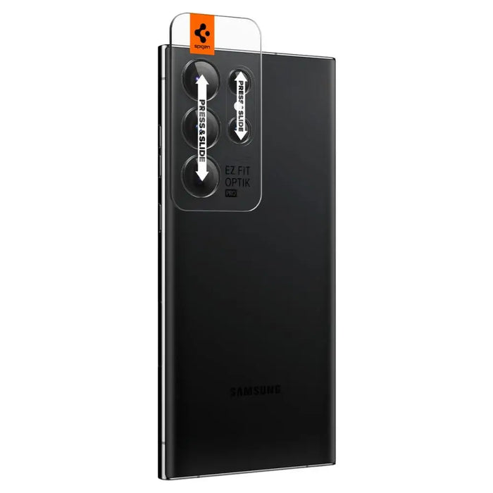 Spigen Glas.tR EZ Fit Optik Camera Protector for Samsung Galaxy S23 Ultra - Black 2 pcs. - Cell phone tempered