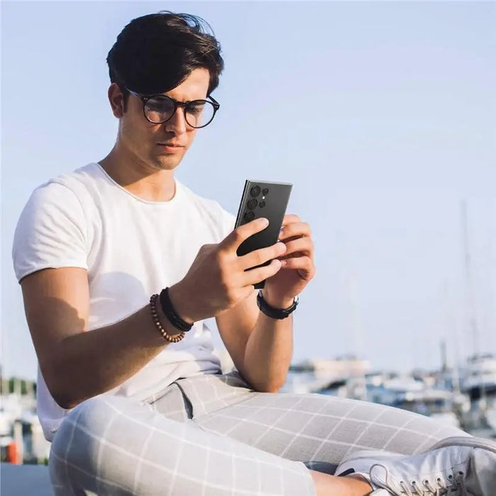 Spigen Glas.tR EZ Fit Optik Camera Protector for Samsung Galaxy S23 Ultra - Black 2 pcs. - Cell phone tempered