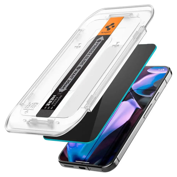 Spigen Glas.TR ’Ez Fit’ Privacy HD 2-pack privacy glass for Google Pixel 9 / 9 Pro - Cell phone tempered
