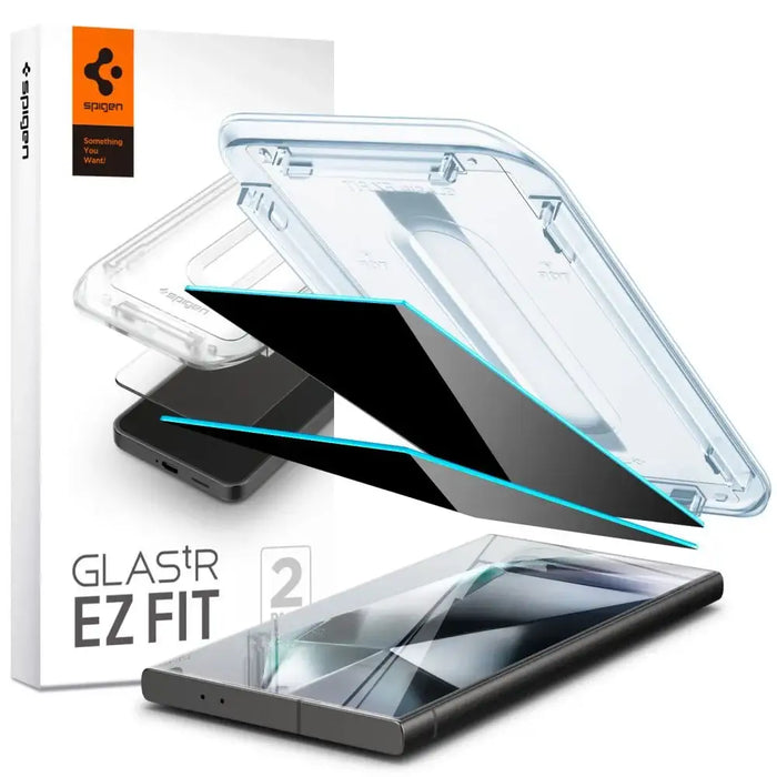 Spigen Glas.tR EZ Fit Privacy Tempered Glass for Samsung Galaxy S24 Ultra - 2 pcs. - Cell phone tempered