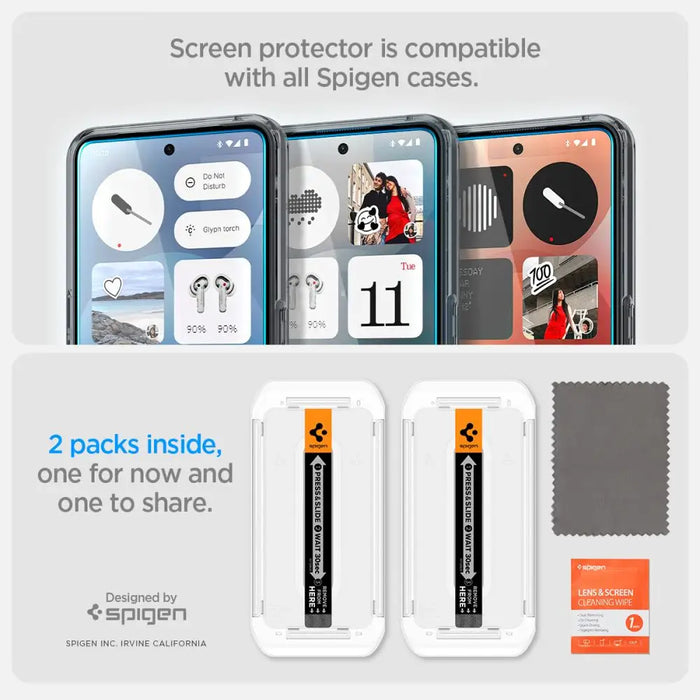 Spigen Glas.TR EZ Fit Tempered Glass 2-pack for Nothing Phone 3 - Transparent - Cell phone tempered glass<<<HurtelXML