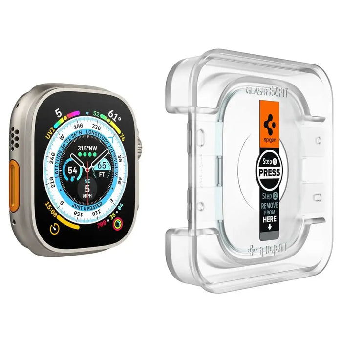 Spigen Glas.tR EZ Fit tempered glass for Apple Watch Ultra / Ultra 2 (49 mm) - 2 pcs. - Cell phone tempered