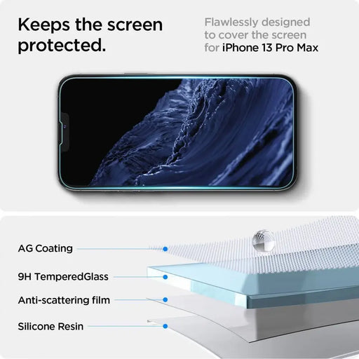 Spigen Glas.tR EZ Fit Tempered Glass for iPhone 13 / 13 Pro / 14 / 16e - Cell phone tempered glass<<<HurtelXML