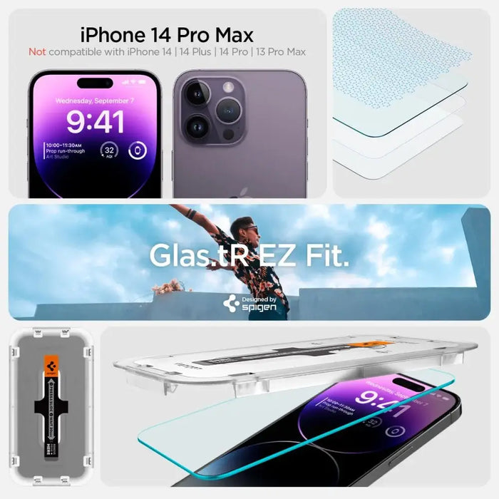 Spigen Glas.tR EZ Fit tempered glass for iPhone 14 Pro - 2 pcs. - Cell phone tempered glass<<<HurtelXML