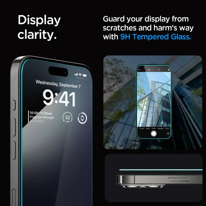 Spigen Glas.tR EZ Fit tempered glass for iPhone 15 Pro - 2 pcs. - Cell phone tempered glass<<<HurtelXML