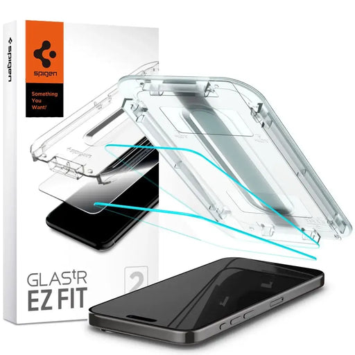 Spigen Glas.tR EZ Fit tempered glass for iPhone 15 Pro - 2 pcs. - Cell phone tempered glass<<<HurtelXML