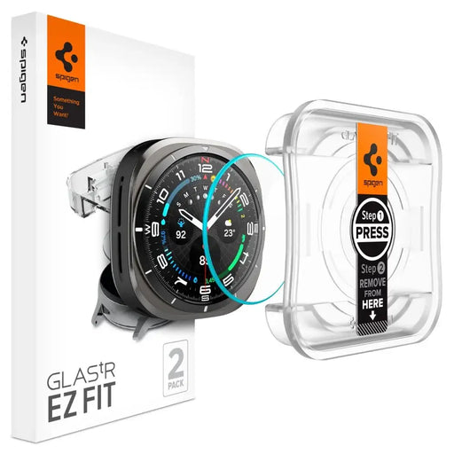 Spigen Glas.TR EZ Fit Tempered Glass for Samsung Galaxy Watch Ultra (47mm) - Clear (2-pack) - Cell phone tempered