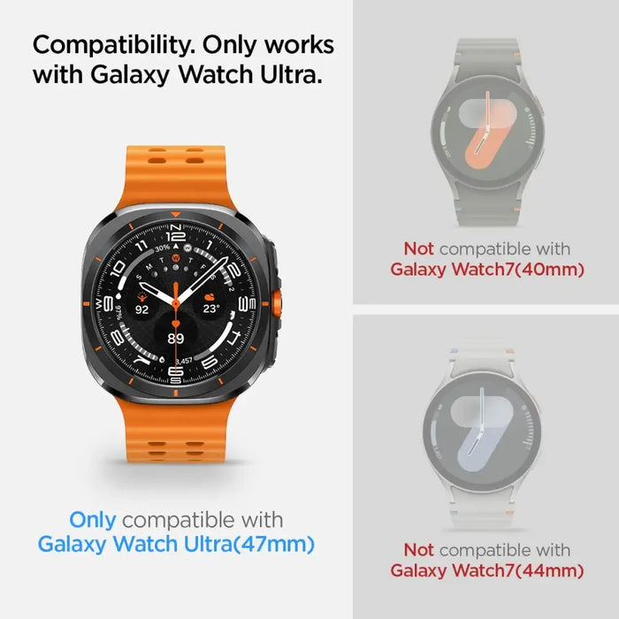 Spigen Glas.TR EZ Fit Tempered Glass for Samsung Galaxy Watch Ultra (47mm) - Clear (2-pack) - Cell phone tempered