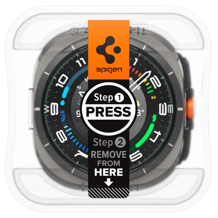 Spigen Glas.TR EZ Fit Tempered Glass for Samsung Galaxy Watch Ultra (47mm) - Clear (2-pack) - Cell phone tempered