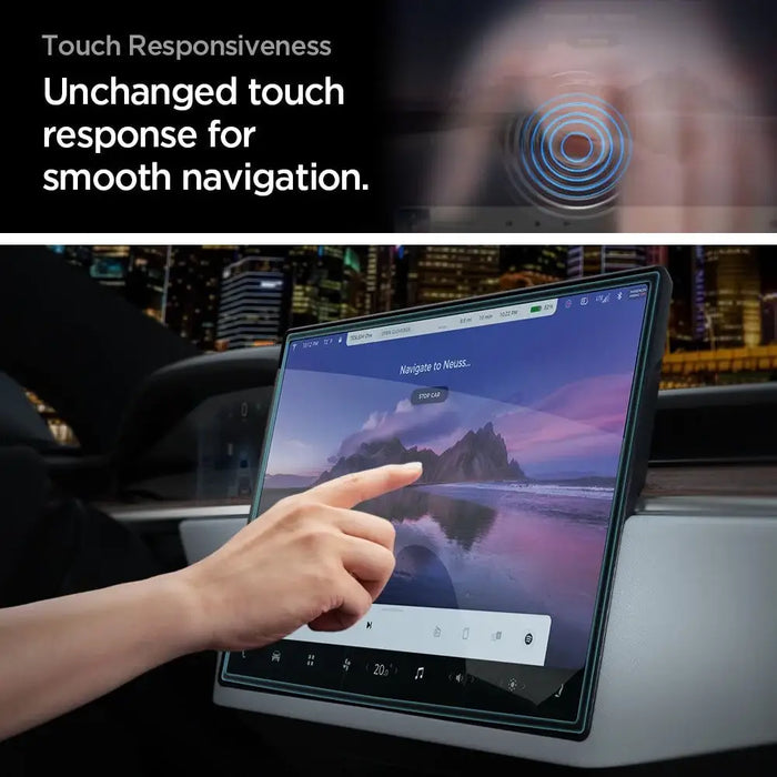 Spigen Glas.tR EZ Fit Tempered Glass for Tesla Model X 2022 / Model S 2021 - Black - Cell phone tempered