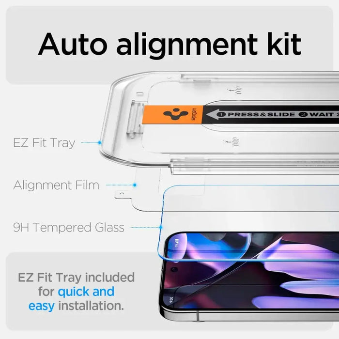 Spigen Glas.tR EZ Fit Tempered Glass with Applicator for Google Pixel 9 Pro XL (2 pcs.) - Cell phone tempered