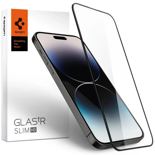 Spigen Glass FC Tempered Glass for iPhone 14 Pro Max - Black - Cell phone tempered glass<<<HurtelXML
