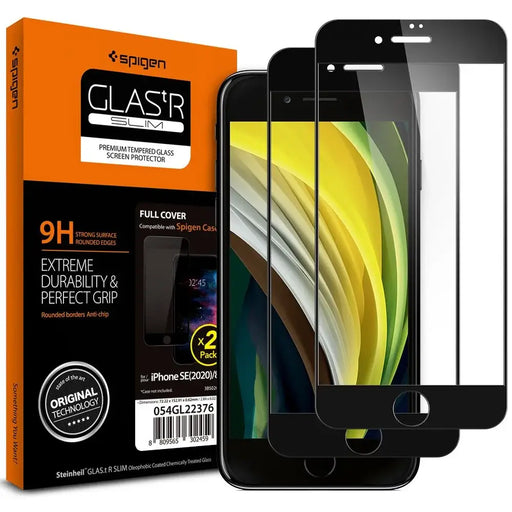 Spigen Glass FC Tempered Glass for iPhone 7 / 8 / SE 2020 / 2022 - Black 2 pcs. - Cell phone tempered glass<<<HurtelXML