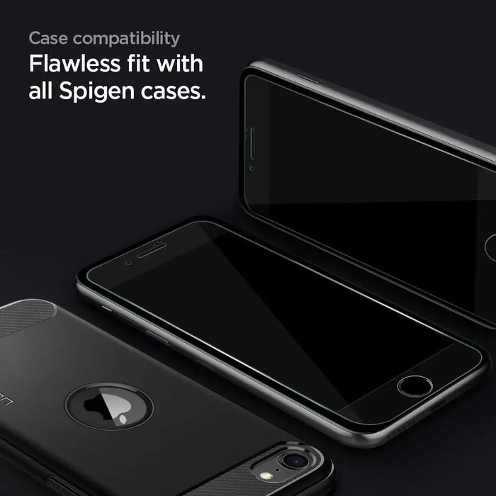 Spigen Glass FC Tempered Glass for iPhone 7 / 8 / SE 2020 / 2022 - Black 2 pcs. - Cell phone tempered glass<<<HurtelXML