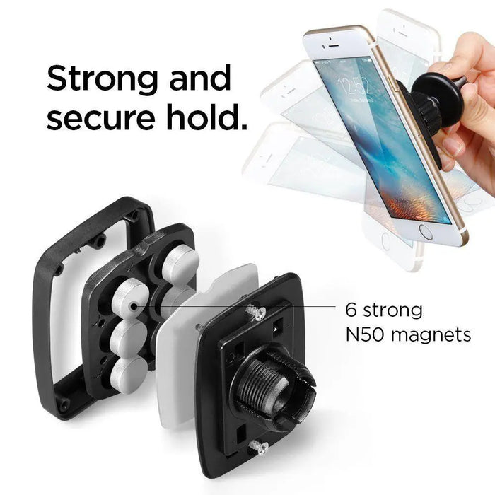 Spigen H12 phone holder for car air vent magnetic - black - Cell phone holders<<<HurtelXML