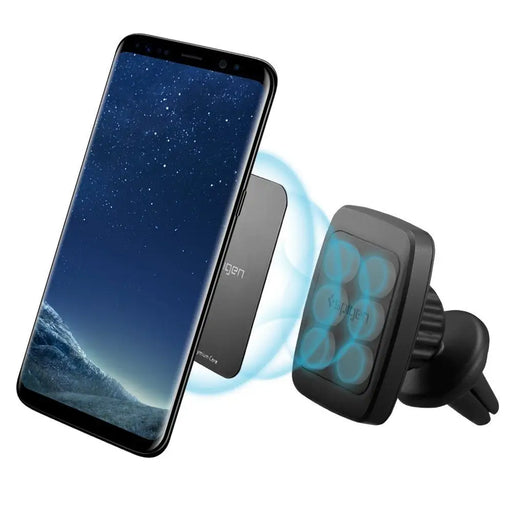 Spigen H12 phone holder for car air vent magnetic - black - Cell phone holders<<<HurtelXML