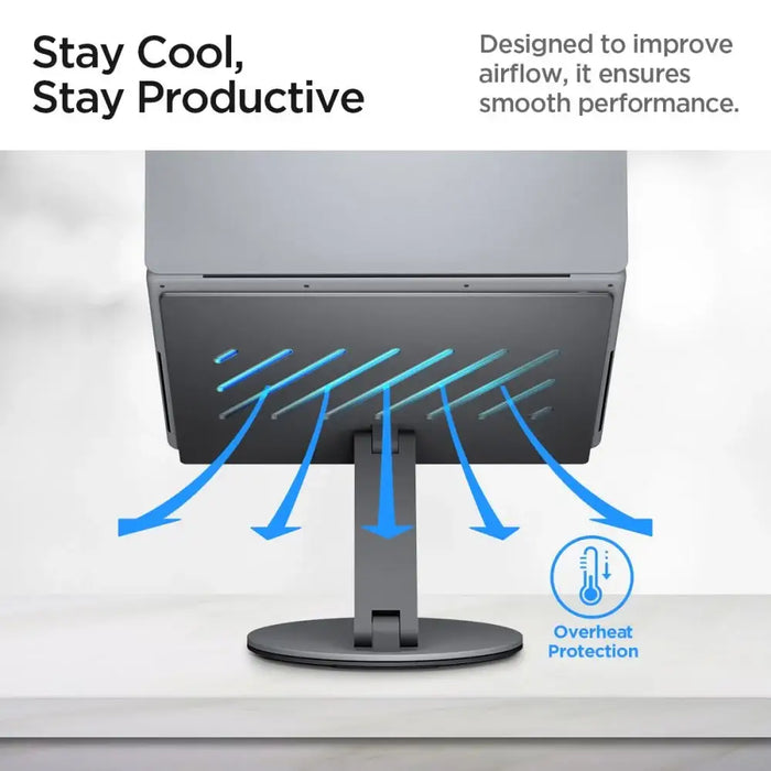 Spigen LD204H Stand + Hub 6-in-1 - Gray - Stands and tables for laptops<<<HurtelXML