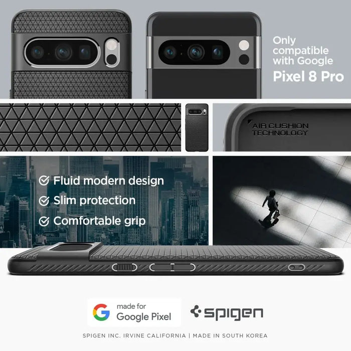 Spigen Liquid Air Case for Google Pixel 8 Pro - Matte Black - Cell phone cases and covers<<<HurtelXML