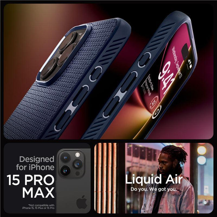 Spigen Liquid Air Case for iPhone 15 Pro Max - Blue - Cell phone cases and covers<<<HurtelXML