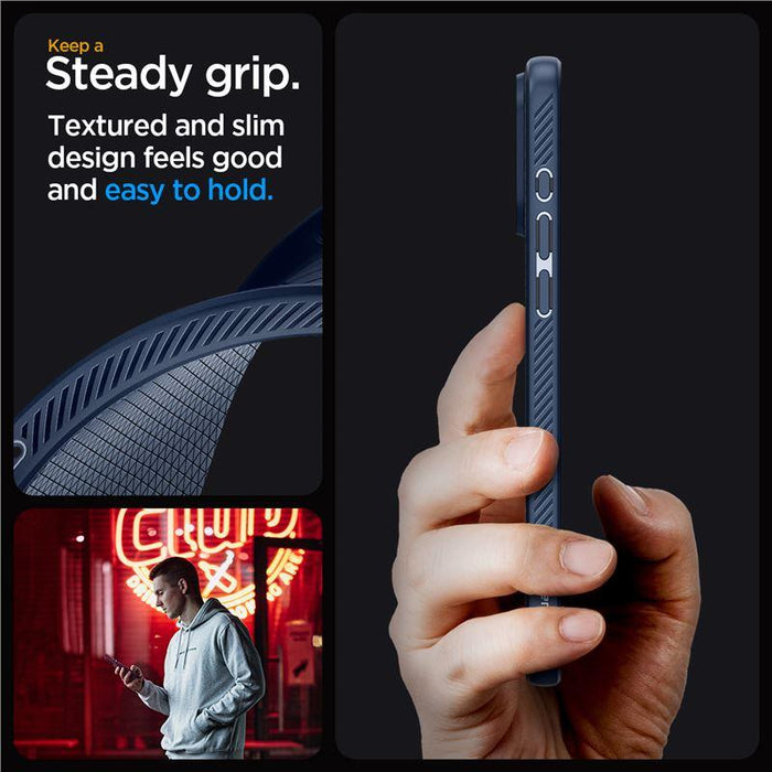 Spigen Liquid Air Case for iPhone 15 Pro Max - Blue - Cell phone cases and covers<<<HurtelXML