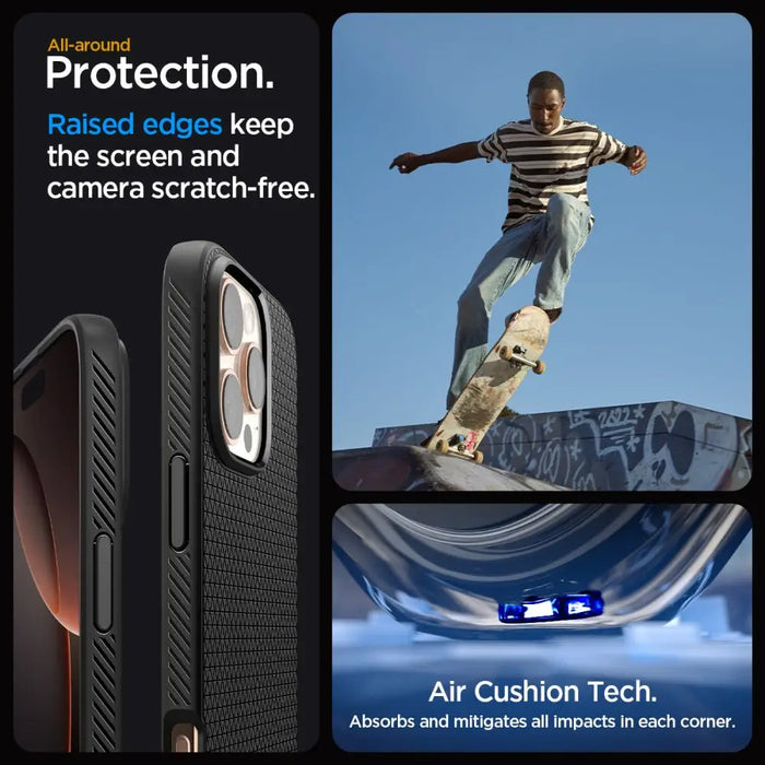 Spigen Liquid Air Case for iPhone 16 Pro Max - Black - Cell phone cases and covers<<<HurtelXML