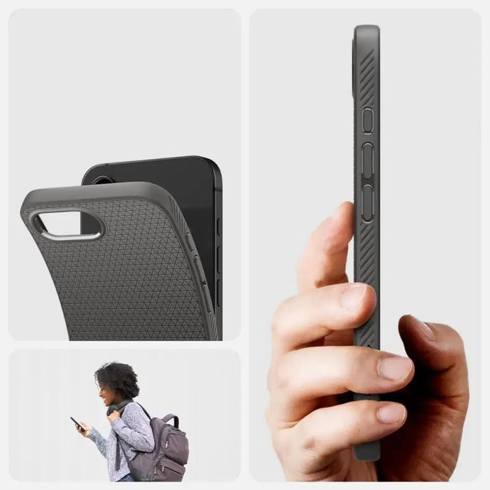 Spigen Liquid Air Case for iPhone 16e - Gray - Cell phone cases and covers<<<HurtelXML