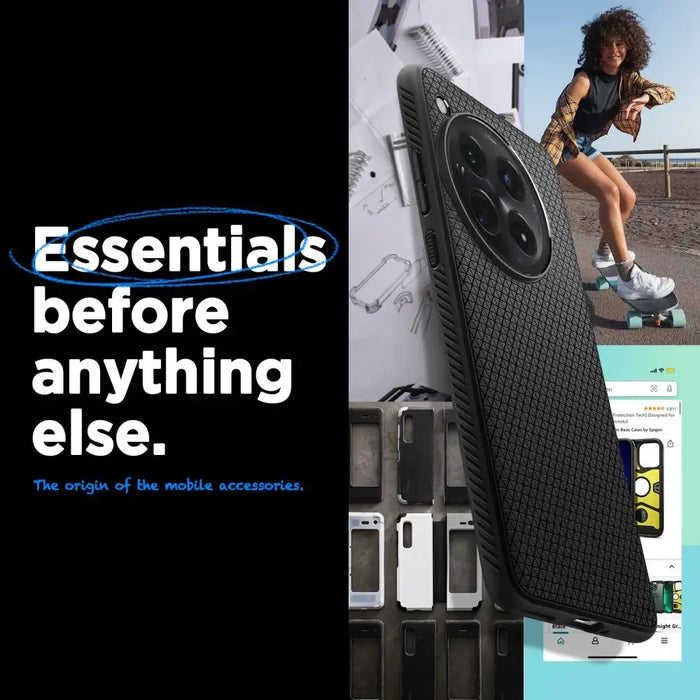 Spigen Liquid Air case for OnePlus 12 - black - Cell phone cases and covers<<<HurtelXML