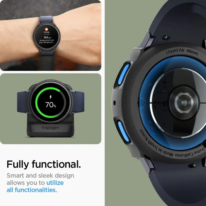 Spigen Liquid Air Case for Samsung Galaxy Watch 7 (40mm) - Matte Black - Cell phone cases and covers<<<HurtelXML