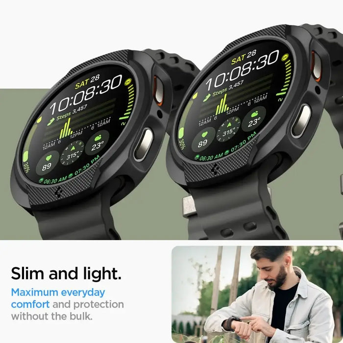 Spigen Liquid Air Case for Samsung Galaxy Watch 8 44mm - Matte Black - Cell phone cases and covers<<<HurtelXML