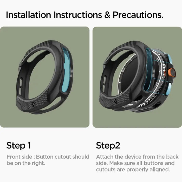 Spigen Liquid Air Case for Samsung Galaxy Watch 8 Classic 46mm - Black - Cell phone cases and covers<<<HurtelXML