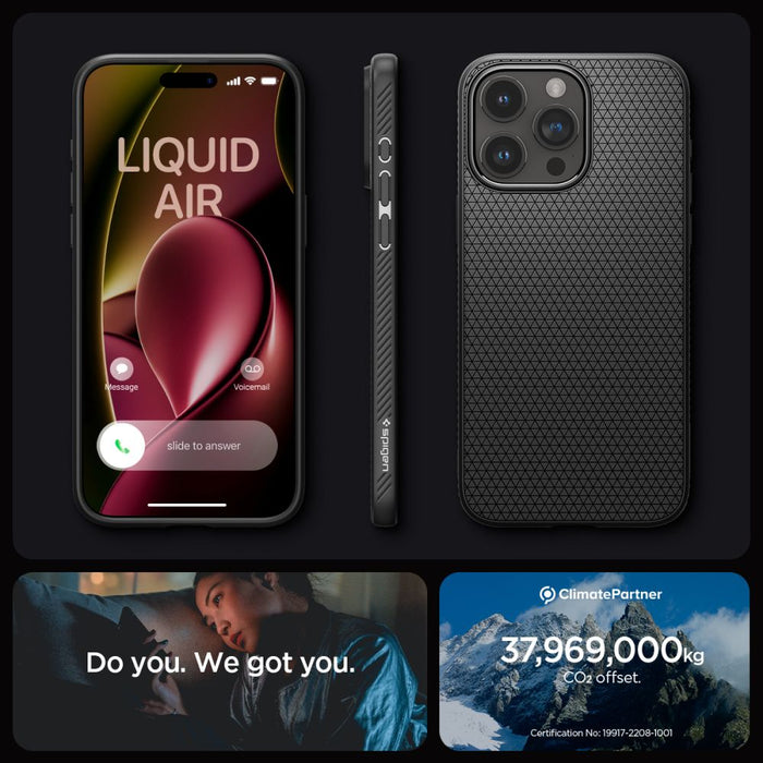 Spigen Liquid Air iPhone 15 Pro Case - Matte Black - Cell phone cases and covers<<<HurtelXML