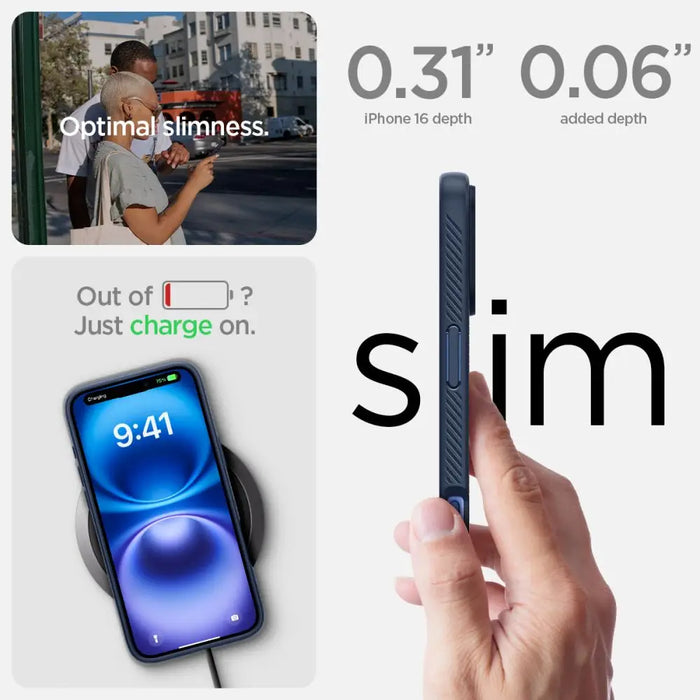 Spigen Liquid Air iPhone 16 Case - Blue - Cell phone cases and covers<<<HurtelXML