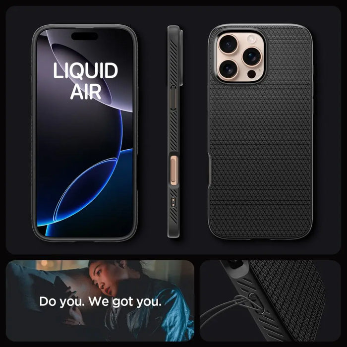 Spigen Liquid Air iPhone 16 Pro Case - Black - Cell phone cases and covers<<<HurtelXML