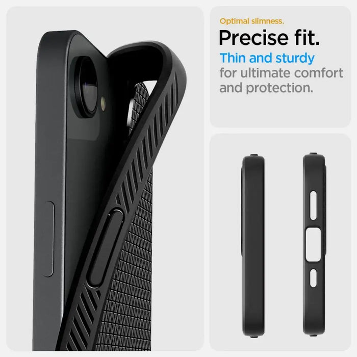 Spigen Liquid Air iPhone 16e Case - Matte Black - Cell phone cases and covers<<<HurtelXML