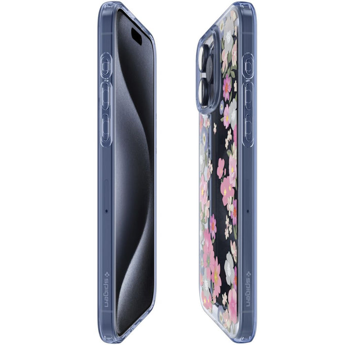 Spigen Liquid Crystal iPhone 15 Pro Case - Pink and Blue Flowers - Cell phone cases and covers<<<HurtelXML